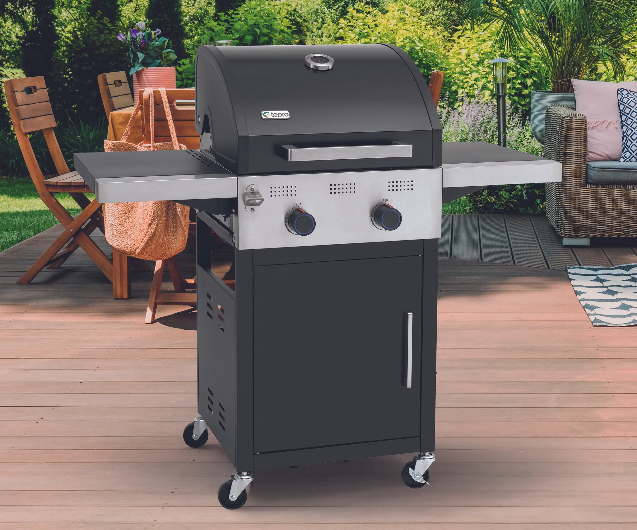 tepro gasgrill keansburg 2 se, 2 brenner, gussrost, abklappbare seitenablagen tepro gasgrill keansburg 2 se, 2 brenner, gussrost, abklappbare seitenablagen